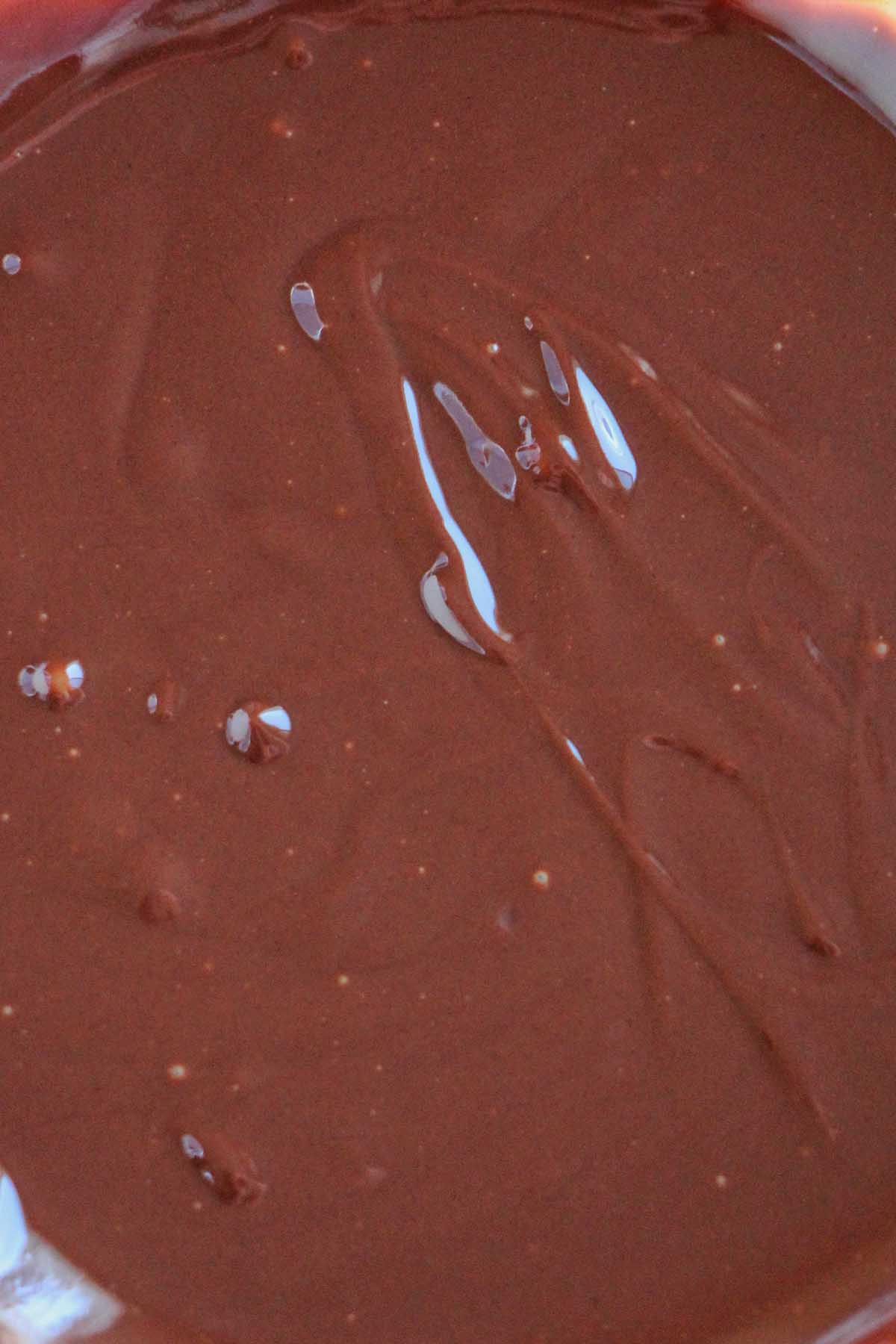 melted chocolate in a bowl.