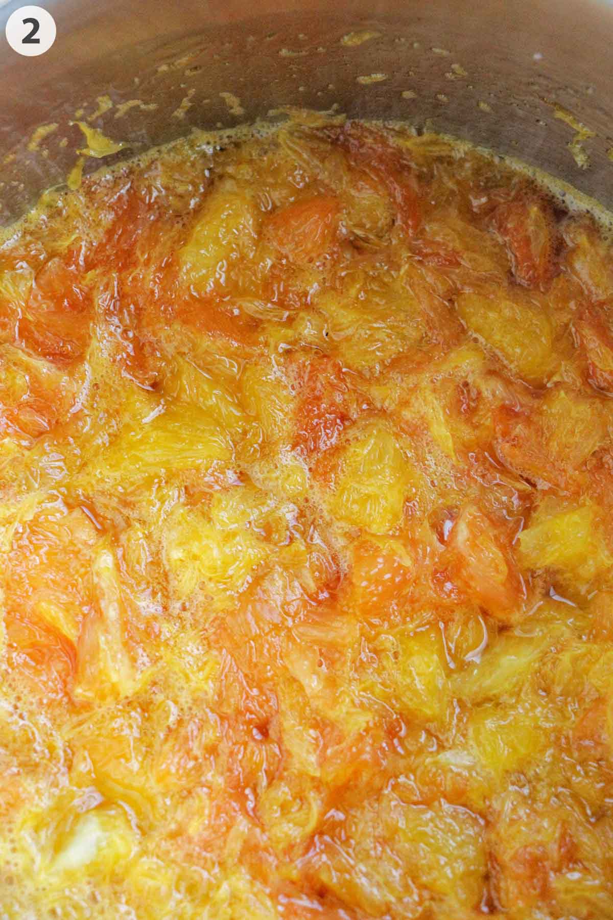 numbered photo with cooked oranges.