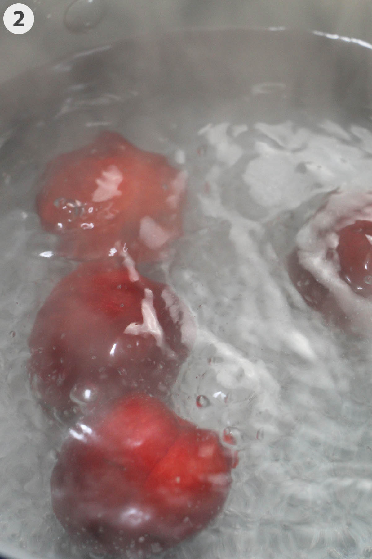 numbered photo blanching plums.