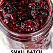 blackberry jam with text overlay.